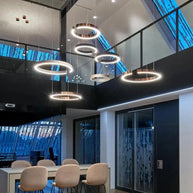 Sleek Minimalist Ring Chandelier - Aluminum Plated-MinimalisticDecor.com