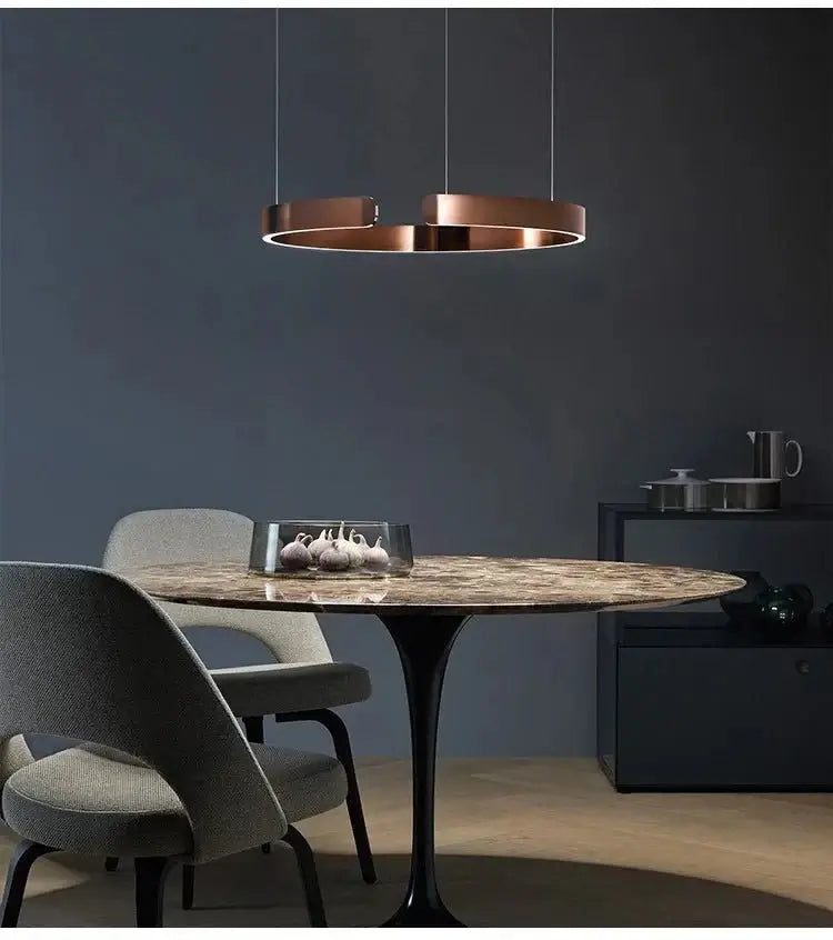 Sleek Minimalist Ring Chandelier - Aluminum Plated-MinimalisticDecor.com