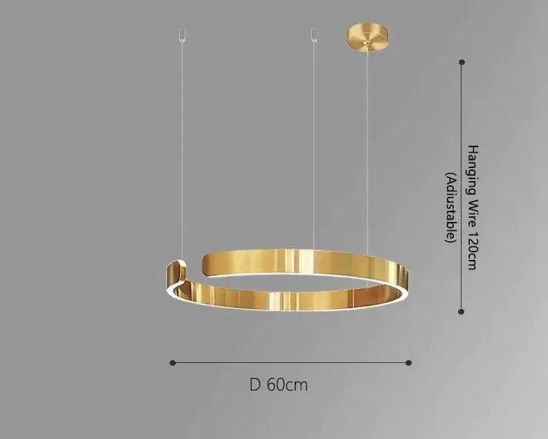 Sleek Minimalist Ring Chandelier - Aluminum Plated-MinimalisticDecor.com