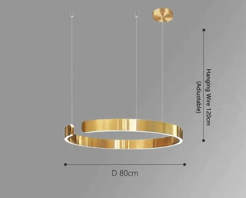 Sleek Minimalist Ring Chandelier - Aluminum Plated-MinimalisticDecor.com