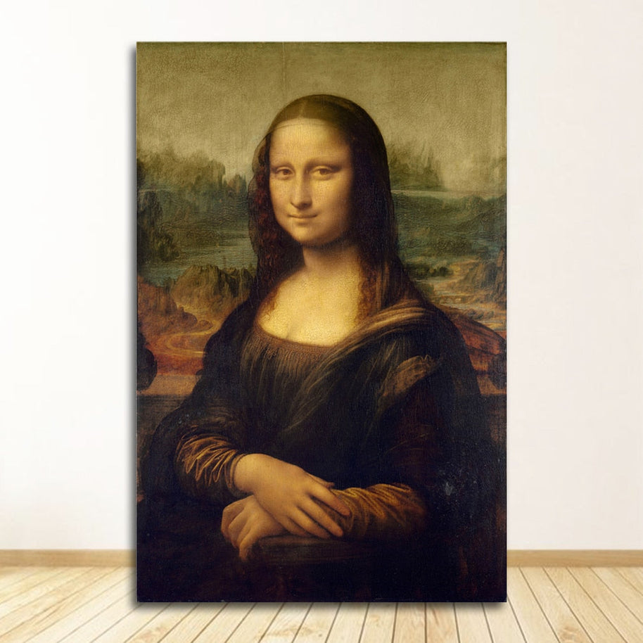 Smile Of Mona Lisa Canvas Wall Art-MinimalisticDecor.com