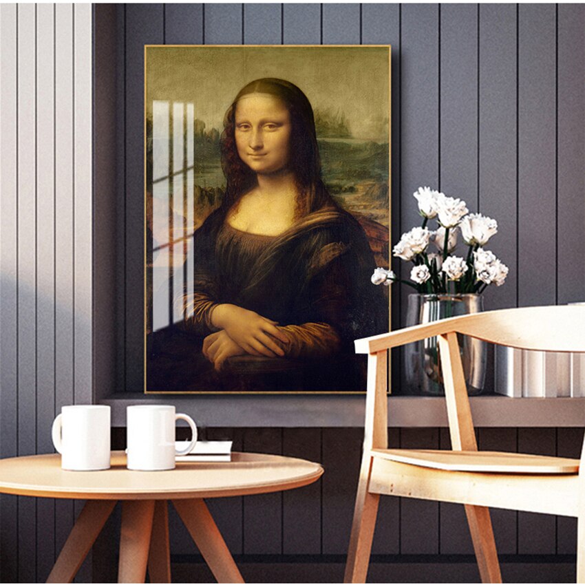 Smile Of Mona Lisa Canvas Wall Art-MinimalisticDecor.com