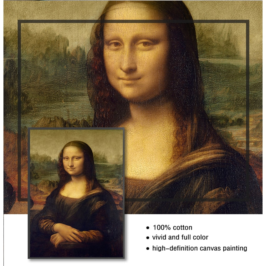 Smile Of Mona Lisa Canvas Wall Art-MinimalisticDecor.com