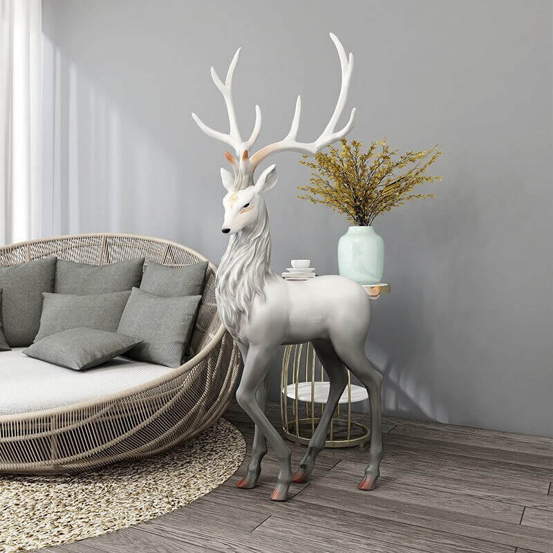 Snow Reindeer Statue for Home Decor-MinimalisticDecor.com