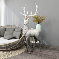Snow Reindeer Statue for Home Decor-MinimalisticDecor.com