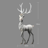 Snow Reindeer Statue for Home Decor-MinimalisticDecor.com