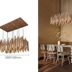 Solid Oak Wood Bars Hanging Chandelier-MinimalisticDecor.com
