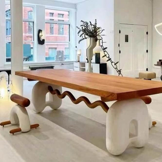 Solid Oak Wood Dining Table-MinimalisticDecor.com