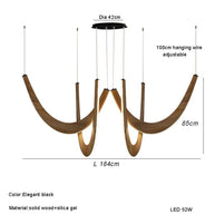 Solid Oak Wood Loops Chandelier - Handcrafted Beauty-MinimalisticDecor.com