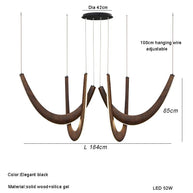Solid Oak Wood Loops Chandelier - Handcrafted Beauty-MinimalisticDecor.com