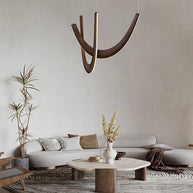 Solid Oak Wood Loops Chandelier - Handcrafted Beauty-MinimalisticDecor.com