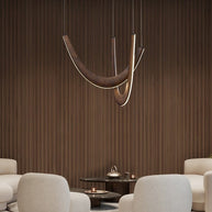 Solid Oak Wood Loops Chandelier - Handcrafted Beauty-MinimalisticDecor.com