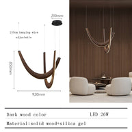 Solid Oak Wood Loops Chandelier - Handcrafted Beauty-MinimalisticDecor.com