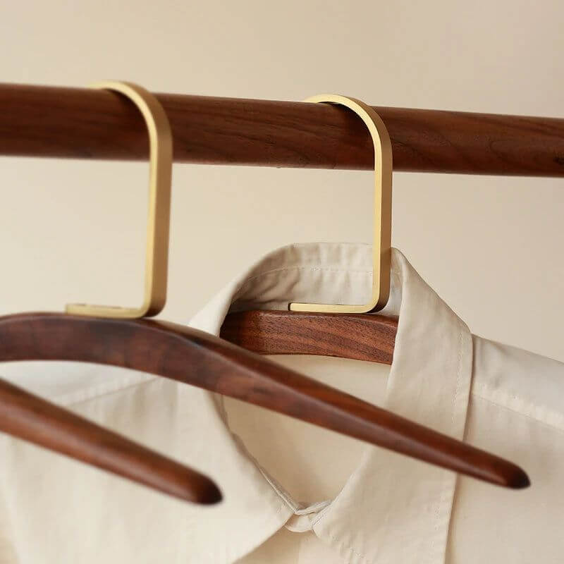 Solid Walnut Wood & Brass High-grade Hangers-MinimalisticDecor.com