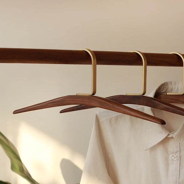 Solid Walnut Wood & Brass High-grade Hangers-MinimalisticDecor.com