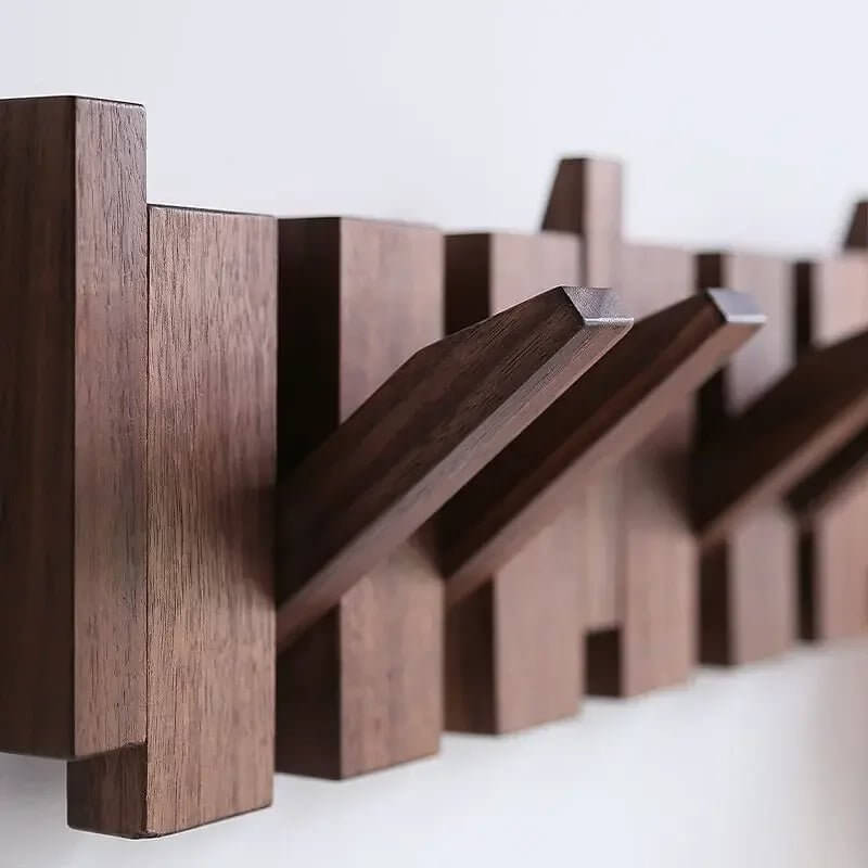 Solid Wood Clothes Hanging Wall Mounted Rack-MinimalisticDecor.com