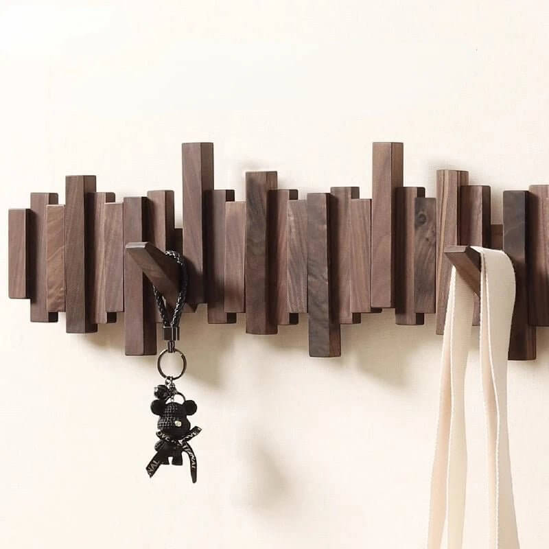 Solid Wood Clothes Hanging Wall Mounted Rack-MinimalisticDecor.com