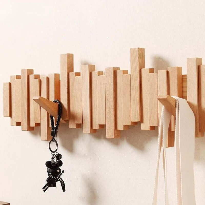 Solid Wood Clothes Hanging Wall Mounted Rack-MinimalisticDecor.com
