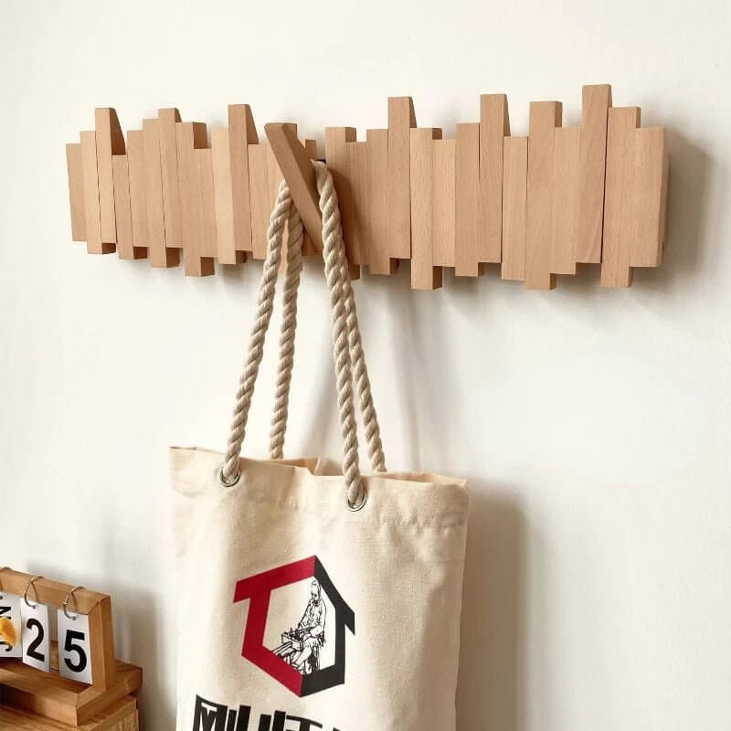 Solid Wood Clothes Hanging Wall Mounted Rack-MinimalisticDecor.com