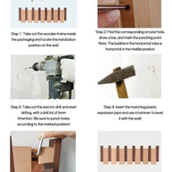 Solid Wood Clothes Hanging Wall Mounted Rack-MinimalisticDecor.com