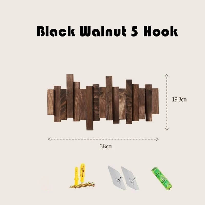 Solid Wood Clothes Hanging Wall Mounted Rack-MinimalisticDecor.com