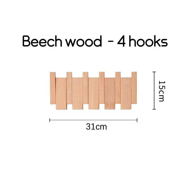 Solid Wood Clothes Hanging Wall Mounted Rack-MinimalisticDecor.com