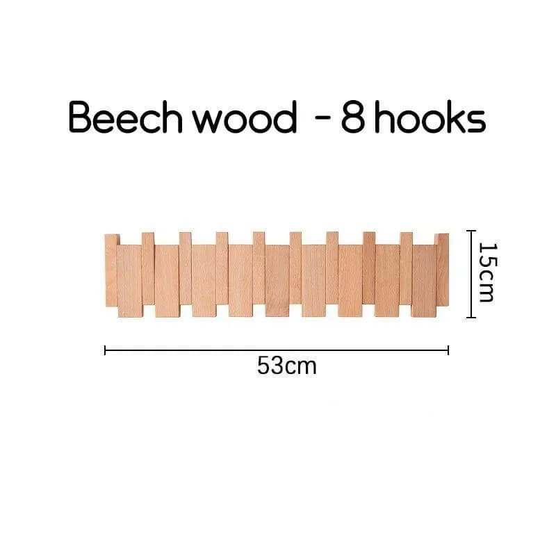 Solid Wood Clothes Hanging Wall Mounted Rack-MinimalisticDecor.com