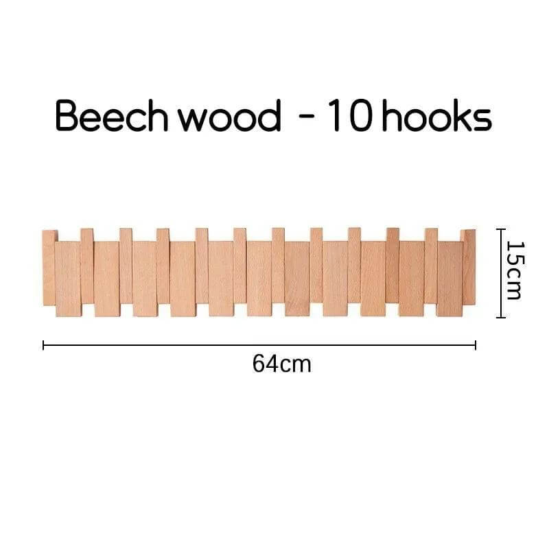 Solid Wood Clothes Hanging Wall Mounted Rack-MinimalisticDecor.com