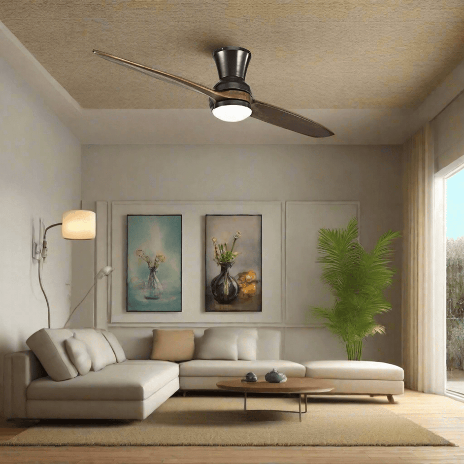 Solid Wooden Blade Ceiling Fan 60 Inch with Remote-MinimalisticDecor.com