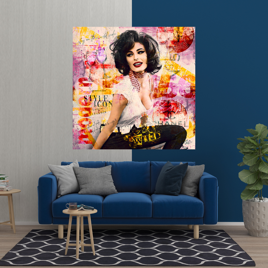 Sophia Loren "Get Wild" Canvas Wall Hanging Art-MinimalisticDecor.com