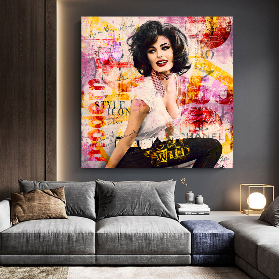 Sophia Loren "Get Wild" Canvas Wall Hanging Art-MinimalisticDecor.com