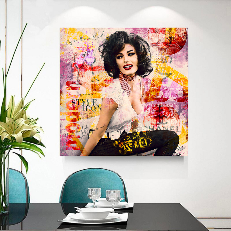 Sophia Loren "Get Wild" Canvas Wall Hanging Art-MinimalisticDecor.com