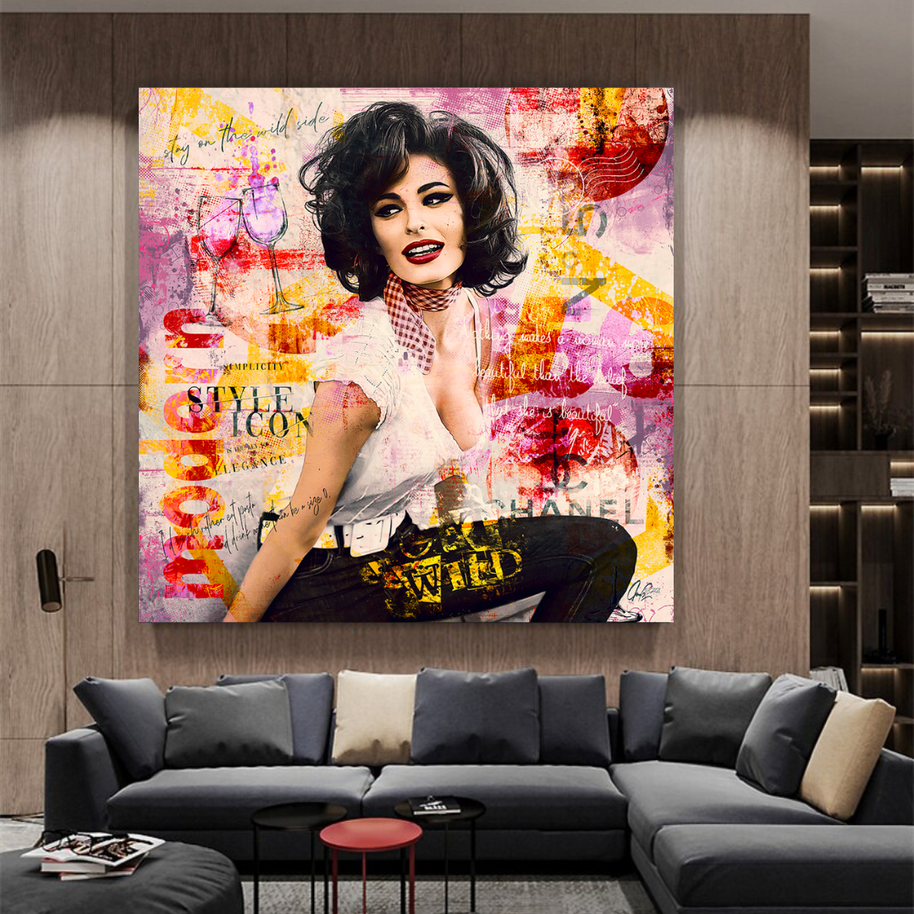 Sophia Loren "Get Wild" Canvas Wall Hanging Art-MinimalisticDecor.com