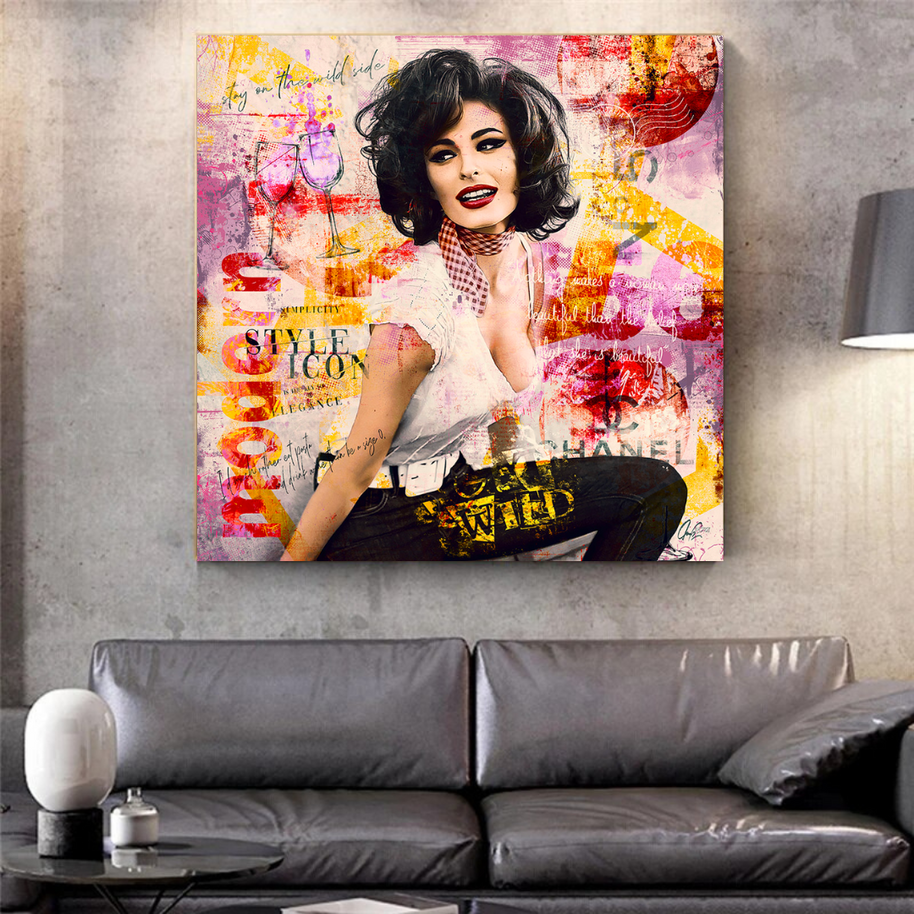 Sophia Loren "Get Wild" Canvas Wall Hanging Art-MinimalisticDecor.com