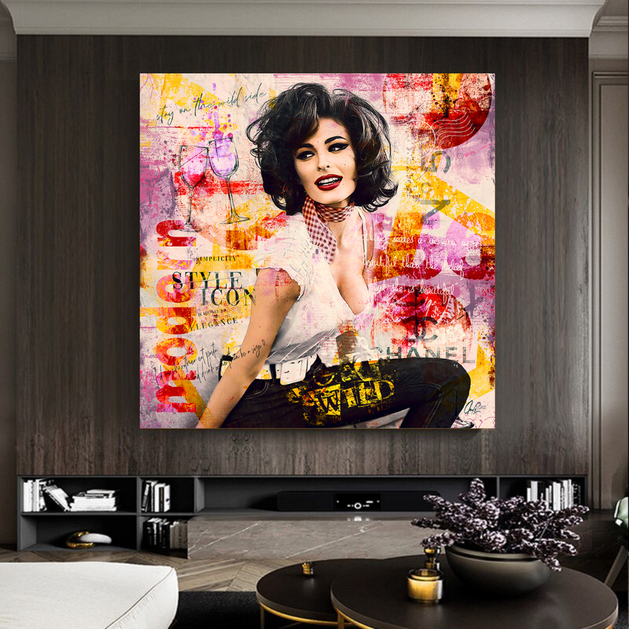 Sophia Loren "Get Wild" Canvas Wall Hanging Art-MinimalisticDecor.com