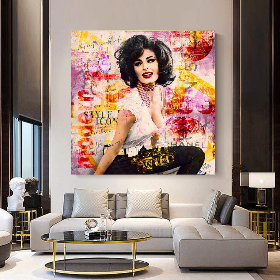Sophia Loren "Get Wild" Canvas Wall Hanging Art-MinimalisticDecor.com