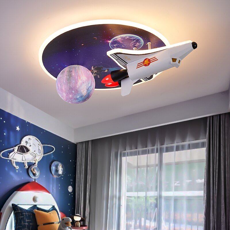Space Rocket LED Ceiling Light for Kids Room-MinimalisticDecor.com
