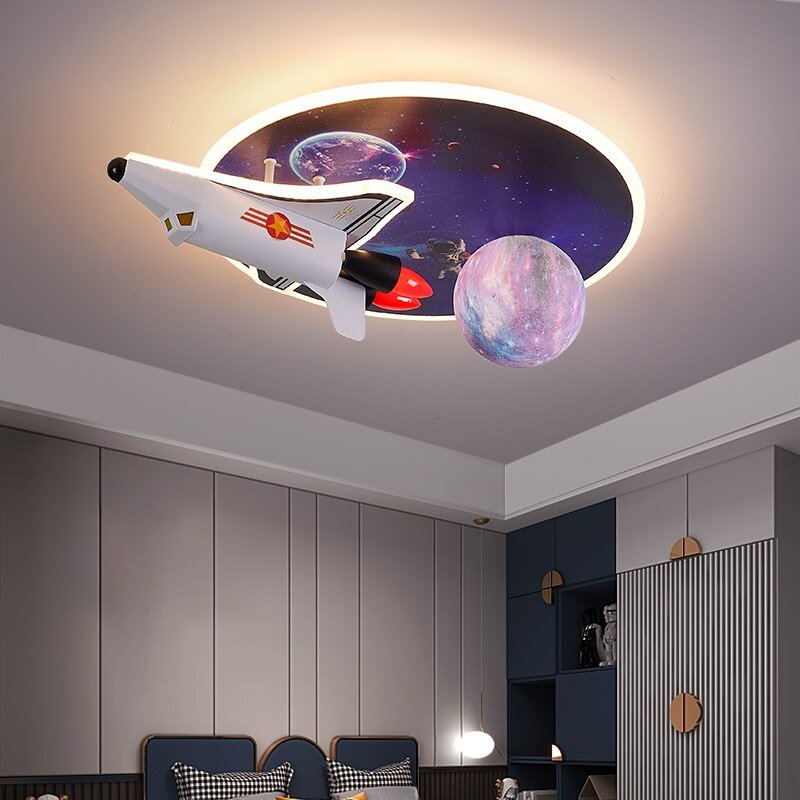 Space Rocket LED Ceiling Light for Kids Room-MinimalisticDecor.com