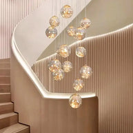 Sparkling Globes Staircase Chandelier – Modern Pendant Light Fixture-MinimalisticDecor.com