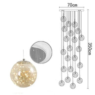 Sparkling Globes Staircase Chandelier – Modern Pendant Light Fixture-MinimalisticDecor.com