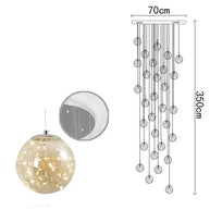 Sparkling Globes Staircase Chandelier – Modern Pendant Light Fixture-MinimalisticDecor.com