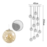 Sparkling Globes Staircase Chandelier – Modern Pendant Light Fixture-MinimalisticDecor.com