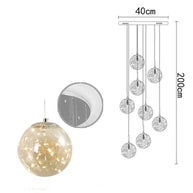 Sparkling Globes Staircase Chandelier – Modern Pendant Light Fixture-MinimalisticDecor.com