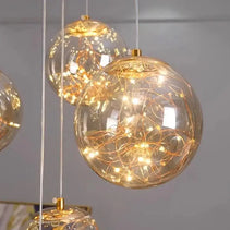 Sparkling Globes Staircase Chandelier – Modern Pendant Light Fixture-MinimalisticDecor.com