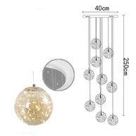 Sparkling Globes Staircase Chandelier – Modern Pendant Light Fixture-MinimalisticDecor.com