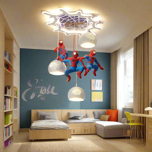 Spiderman Pendant Light – Art Deco Superhero Lighting for Kids Room-MinimalisticDecor.com