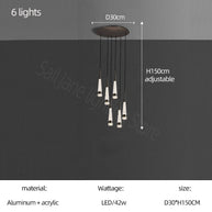 Spiral Cones Staircase Chandelier – Electroplated Aluminum LED Pendant Light-MinimalisticDecor.com
