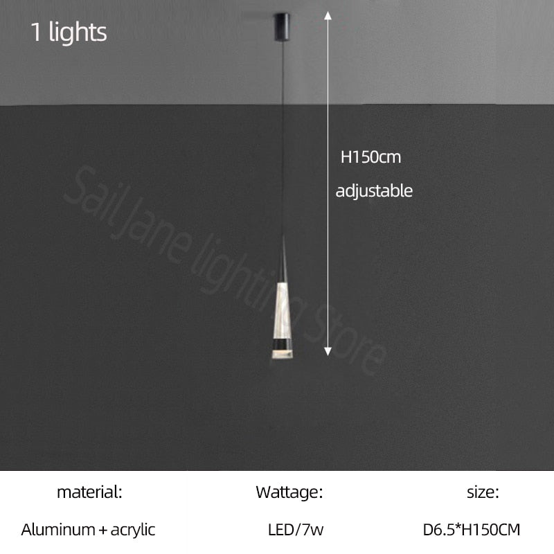 Spiral Cones Staircase Chandelier – Electroplated Aluminum LED Pendant Light-MinimalisticDecor.com