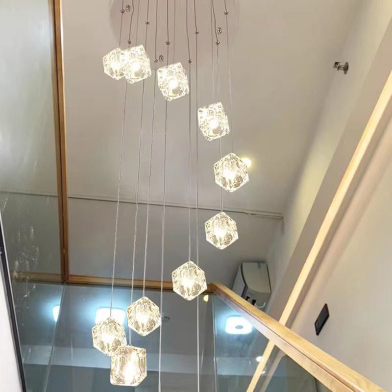 Square Crystal Cubes Chandelier-MinimalisticDecor.com