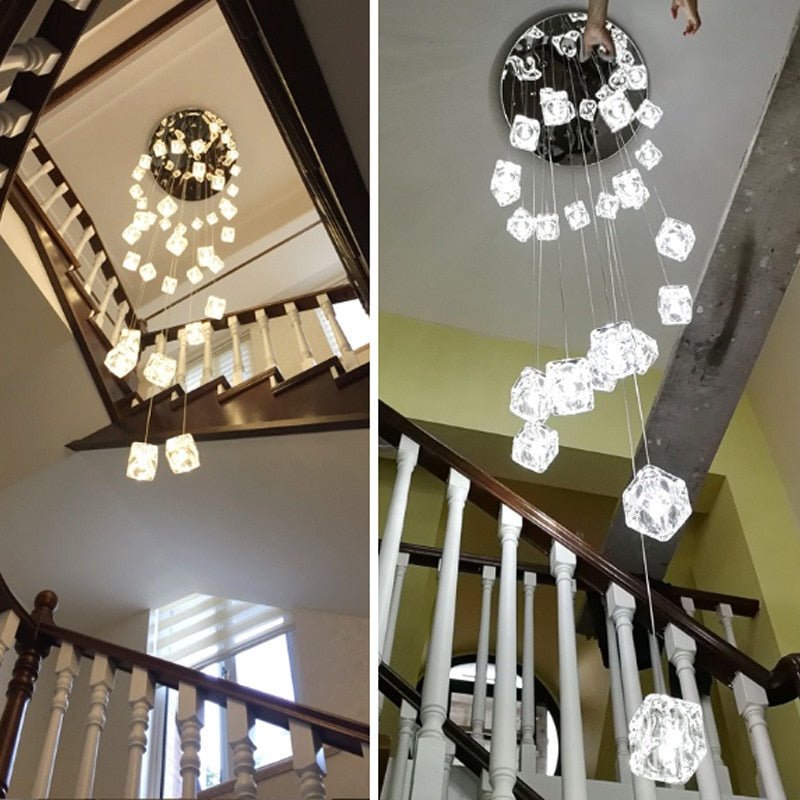 Square Crystal Cubes Chandelier-MinimalisticDecor.com